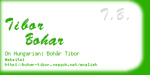 tibor bohar business card