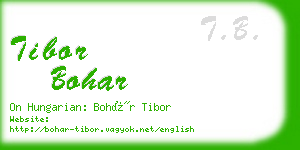 tibor bohar business card